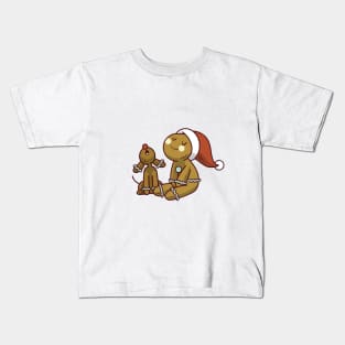 Cute Cartoon Gingerbread Man Christmas Kids T-Shirt